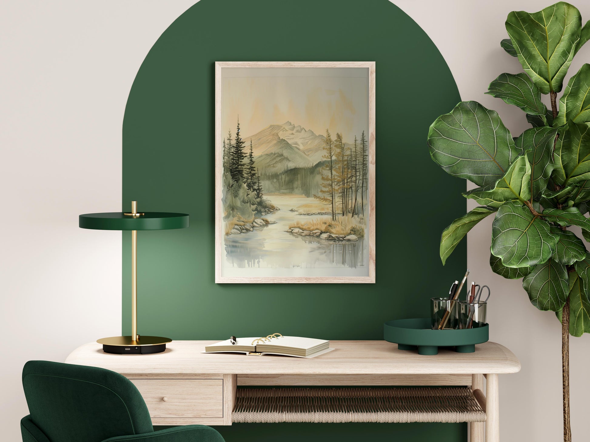 Whisper of Mountain Serenity- Interior design, Wall art, Home decor, Art collection, Nature painting