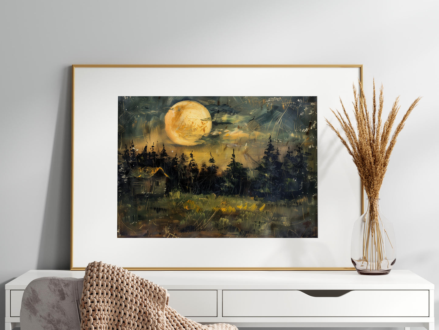 Harvest Moon over Sweden- Plein Air, Connection with Nature, Rural Scene, Scandinavia, Swedish Light