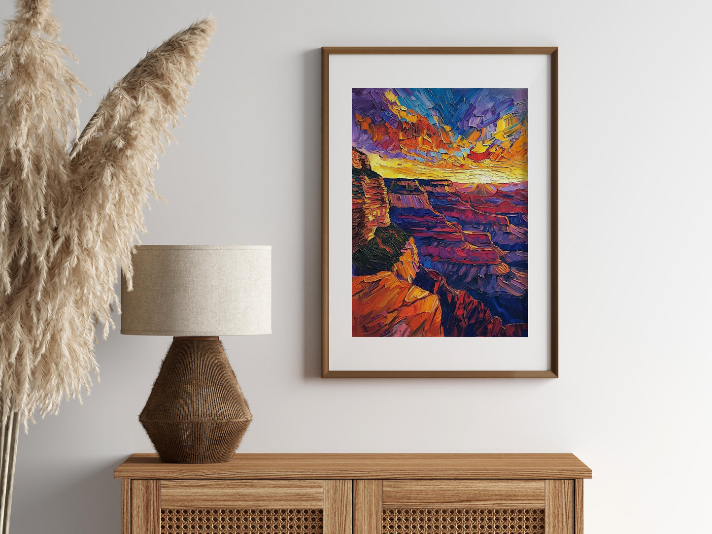 Sunset in the Grand Canyon - A Masterpiece by Emery C. Wharton- Post-Impressionism, Landscape Painting, Decorative Art, Inspirational Art, Natural Wonder