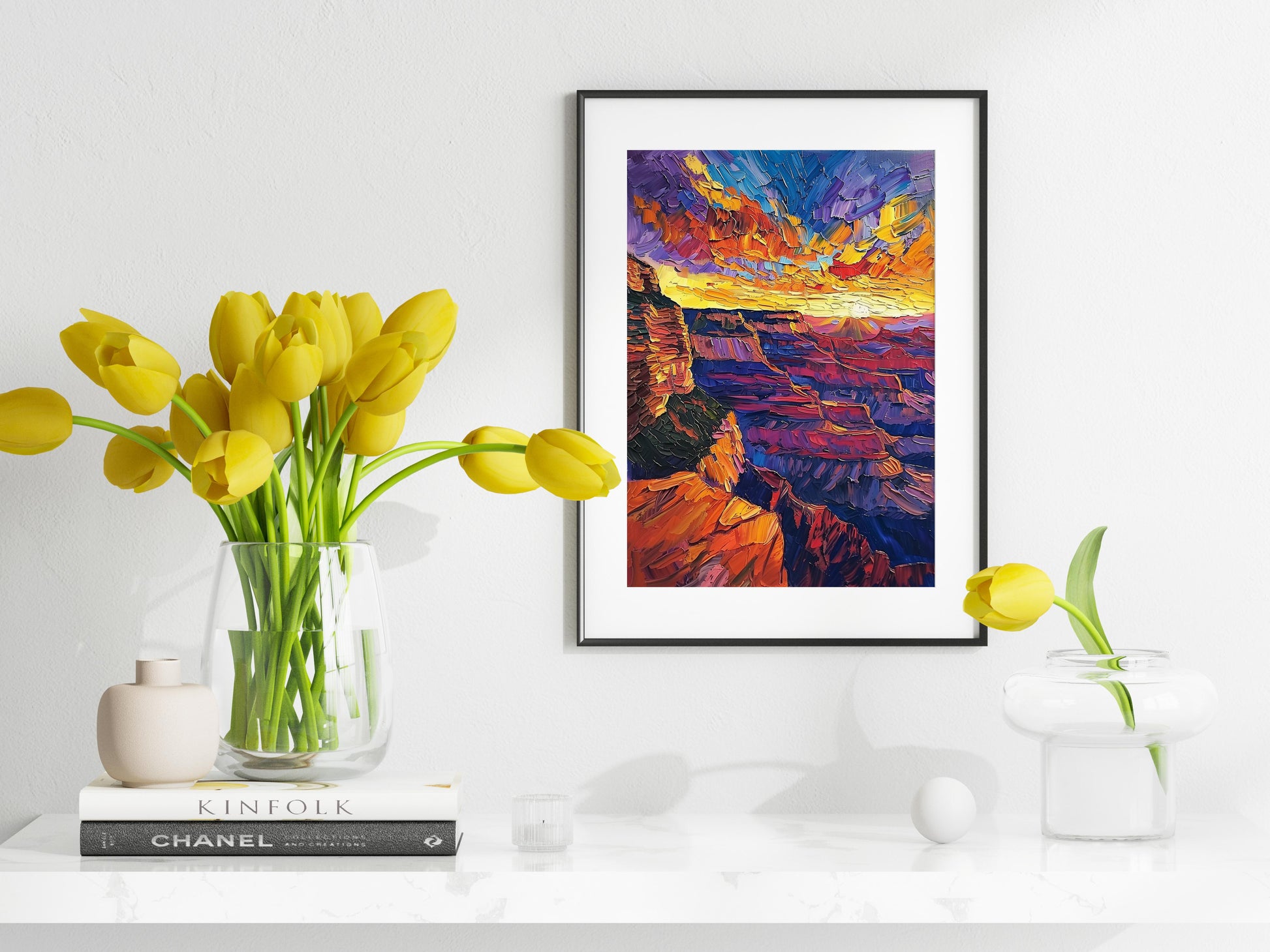 Sunset in the Grand Canyon - A Masterpiece by Emery C. Wharton- Interior Design, Wall Decoration, Expressive Colors, Decorative Art, American Modernism