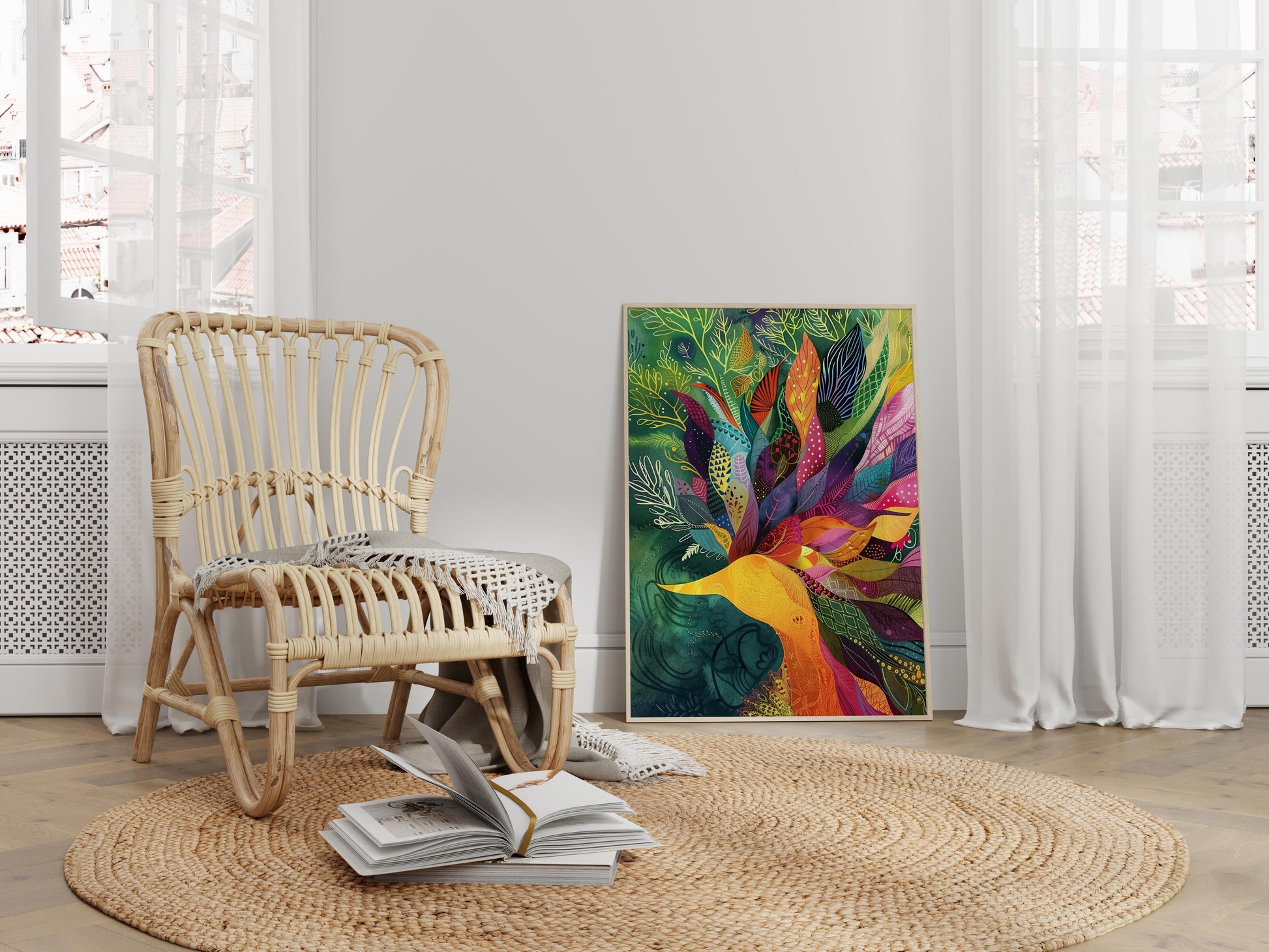 Botanical Symphony- Abstract Art, Nature Motif, Colorful, Art Print, Botany