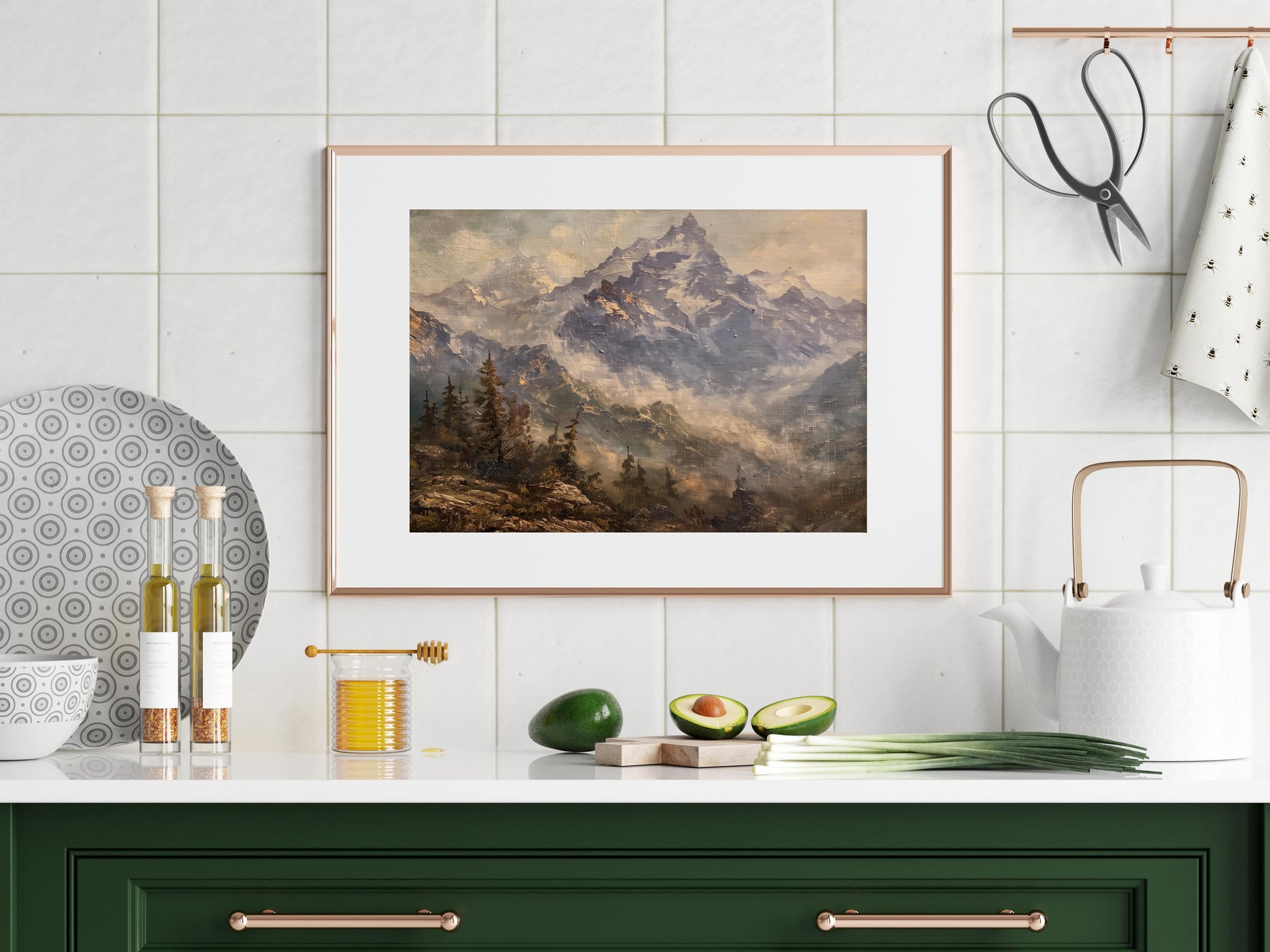 Mist-Enshrouded Peaks- Nature, Modernist, Wall Art, Mexican Art, Mexico