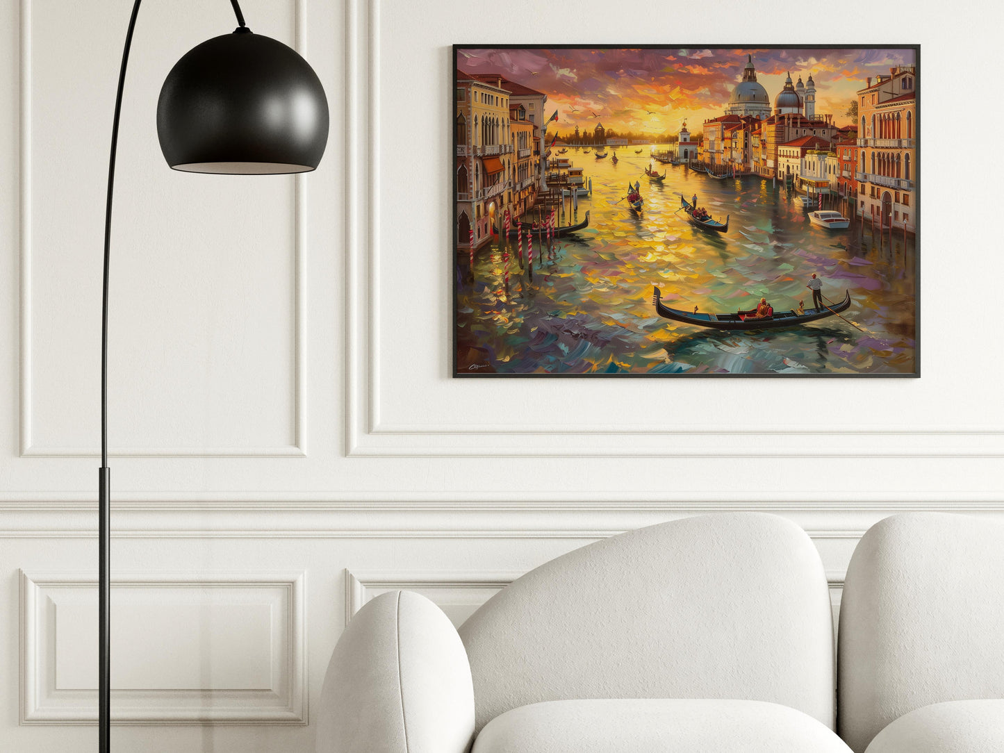 Venetian Golden Hour- Impressionism, Urban Scenery, Waterways, Gondolas, Atmospheric