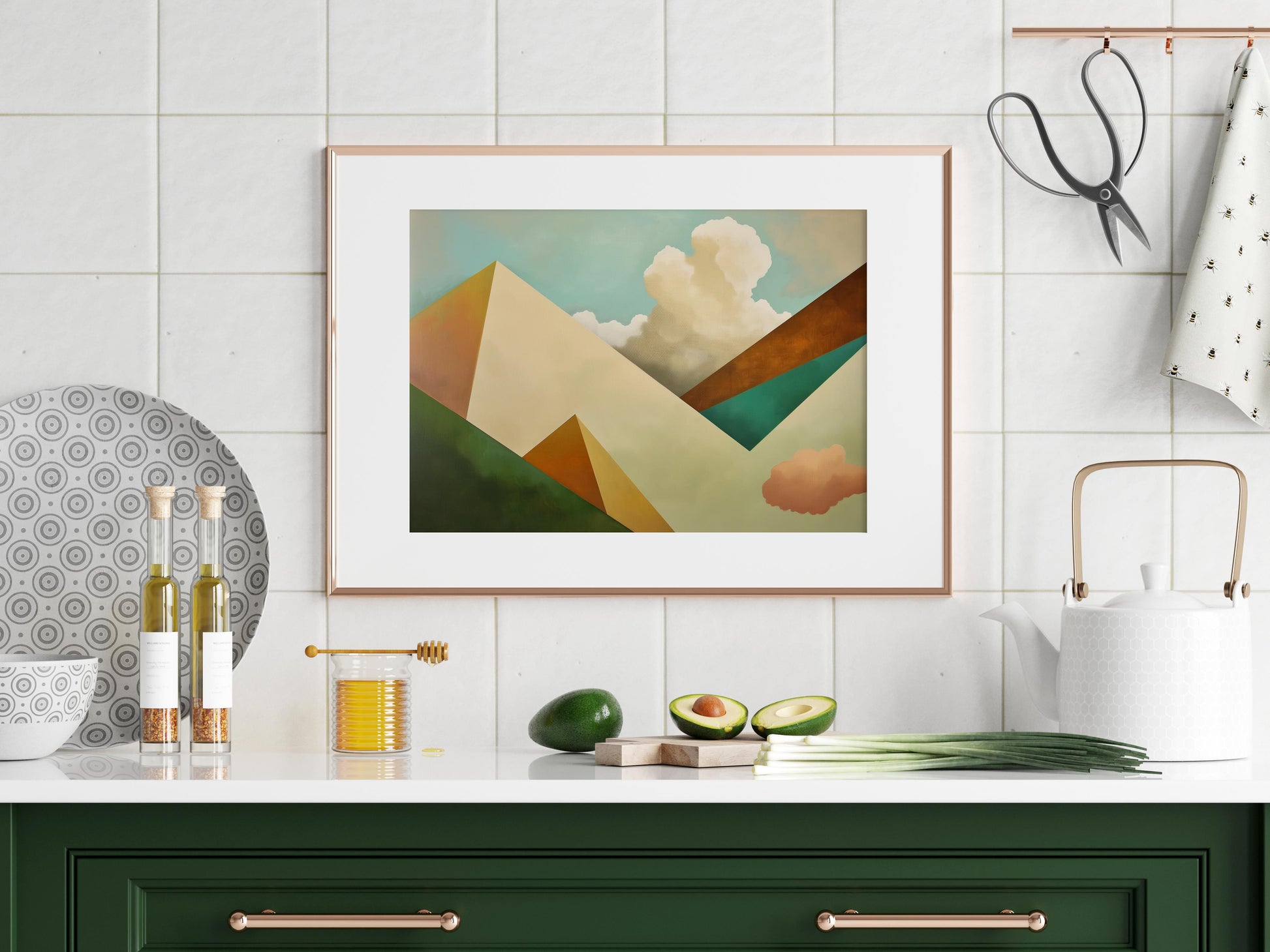 Geometric Horizons- Valencia, Calming, Harmony, Color Combination, Mountains