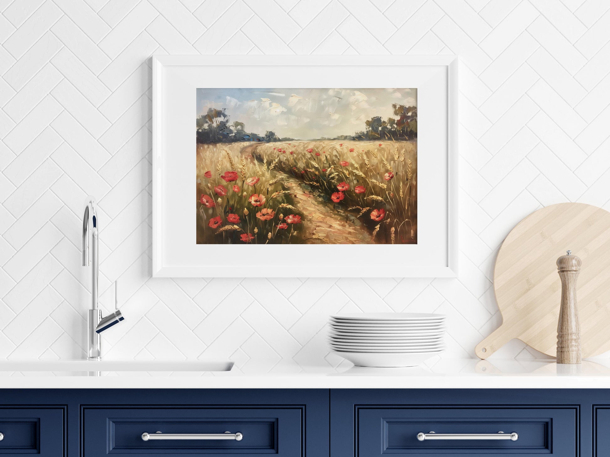 Whispering Field in the Morning Light- Country life, Idyllic motif, Home decor, Field landscape, Landscape artist