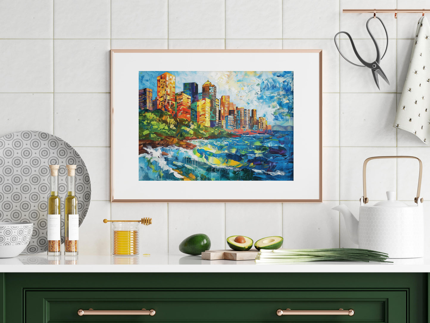 Emerald City - Dynamics of Light and Life- natural light, artistic heritage, timeless elegance, dynamic brush strokes, Impressionism