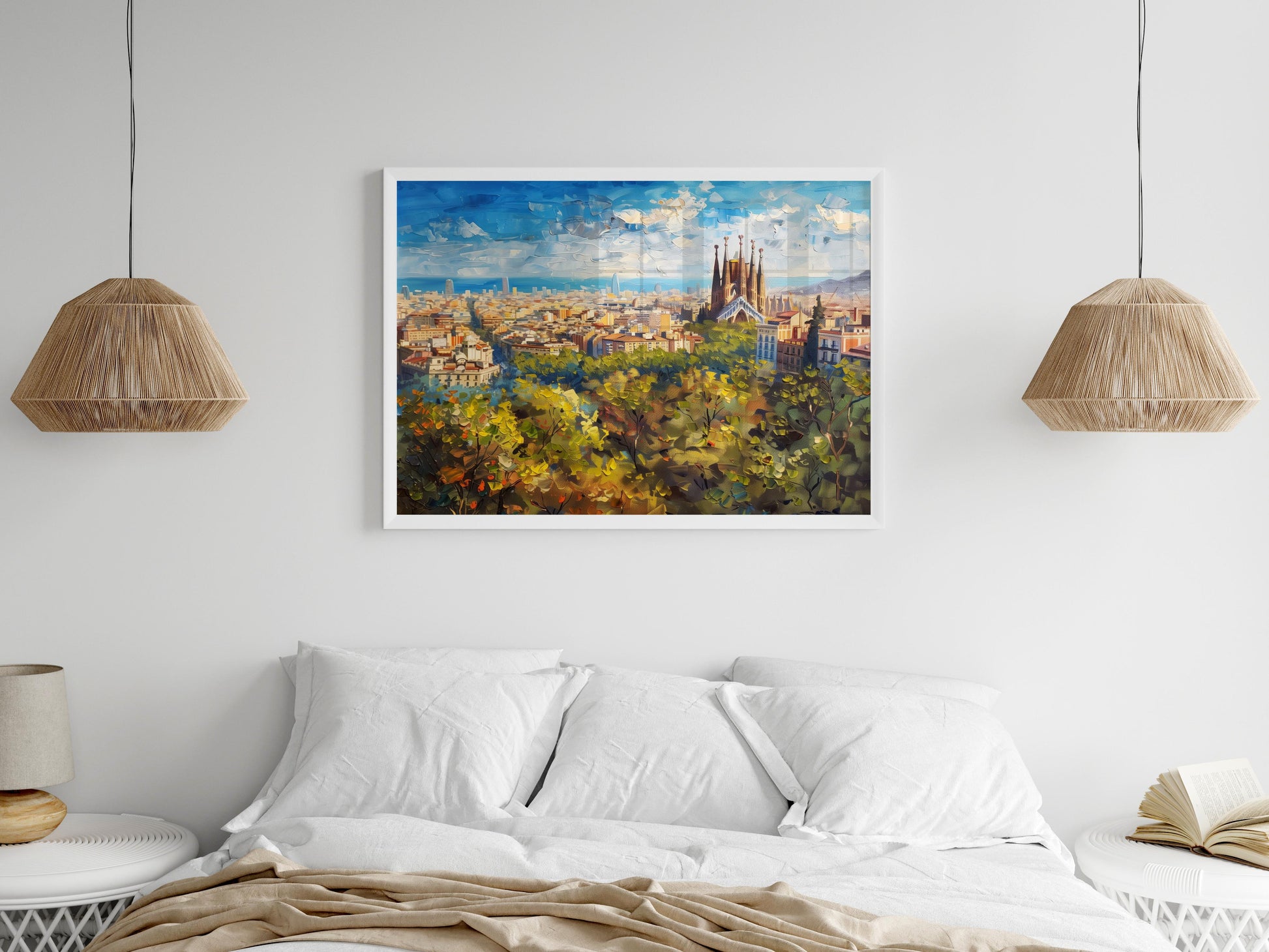 Barcelona's Sea of Lights- Cityscape, Brushwork, Realism, Energy, Elegance