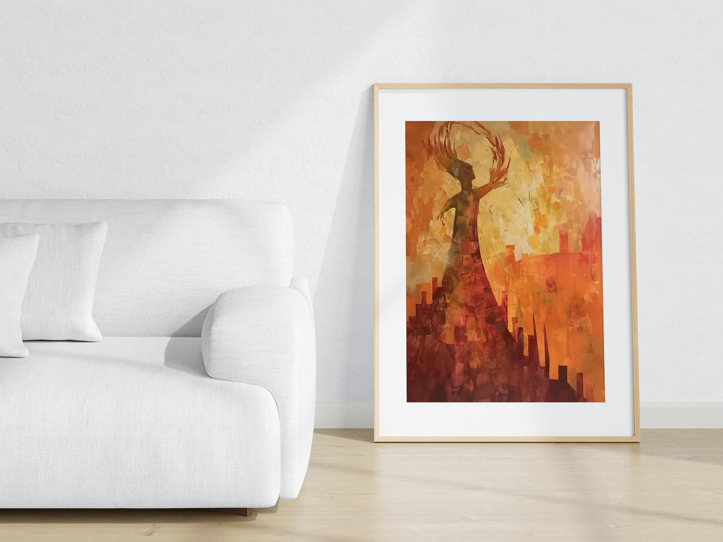 Flaming Horizon- Color Scheme, Tree, Cubism, Nature, Geometry