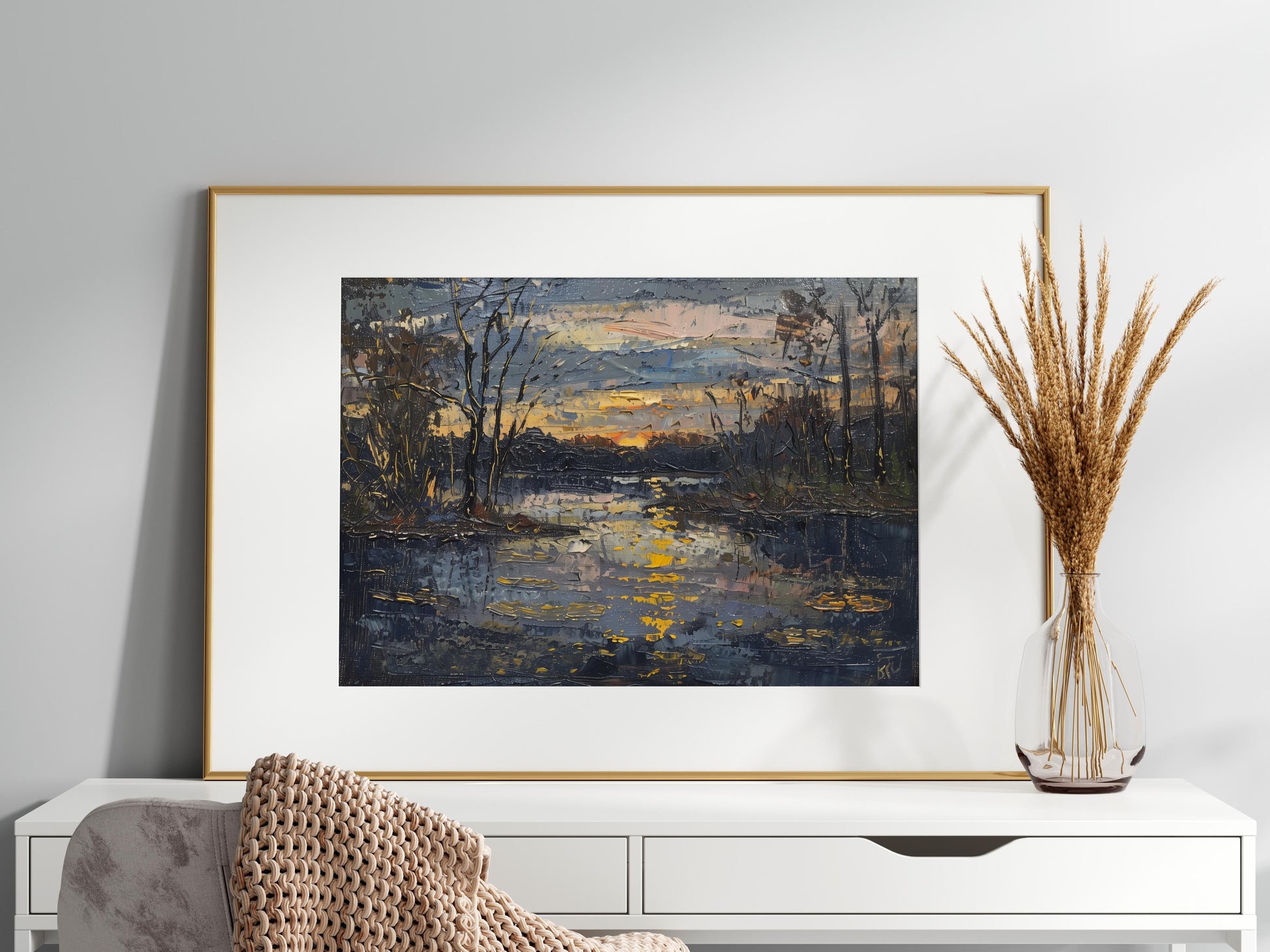 Twilight Lakescape by Lars Magnusson- Lake, Art print, Scandinavia, Nature poetry, Atmospheric