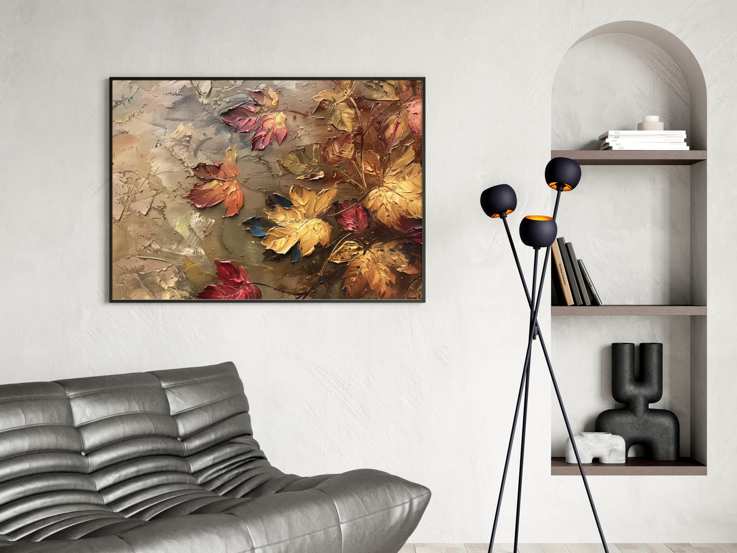 Autumnal Farewell Glow- Autumn leaves, Play of light, Foliage, Scandinavia, Landscape painting