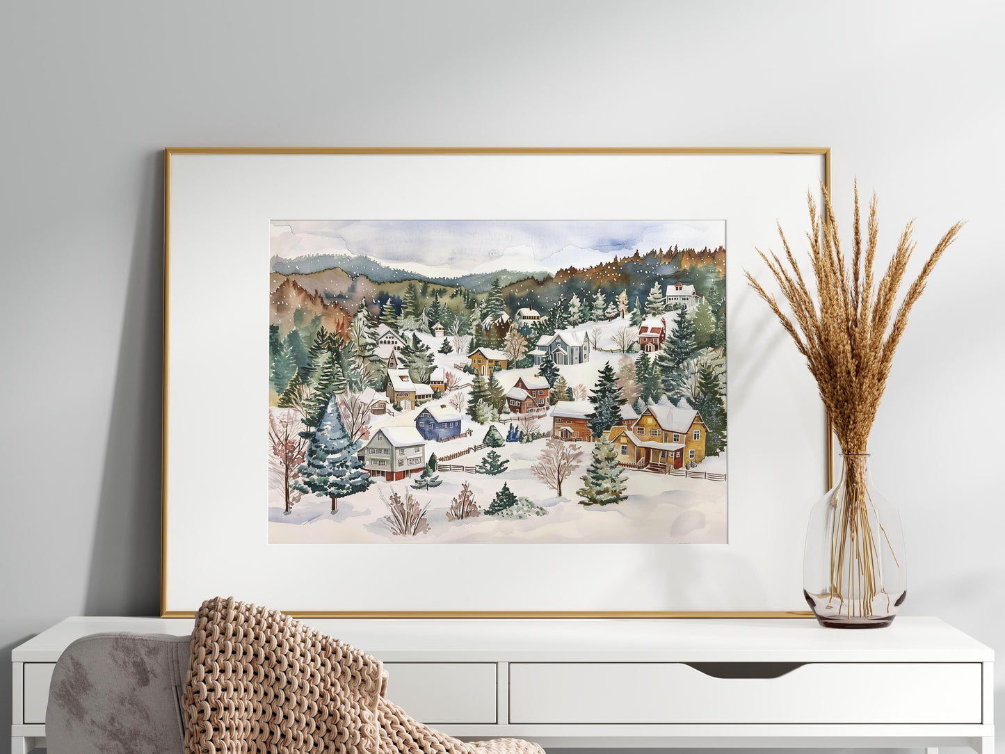 Whisper of Winter- Office decor, Collector's item, Coziness, Houses, Tanaka