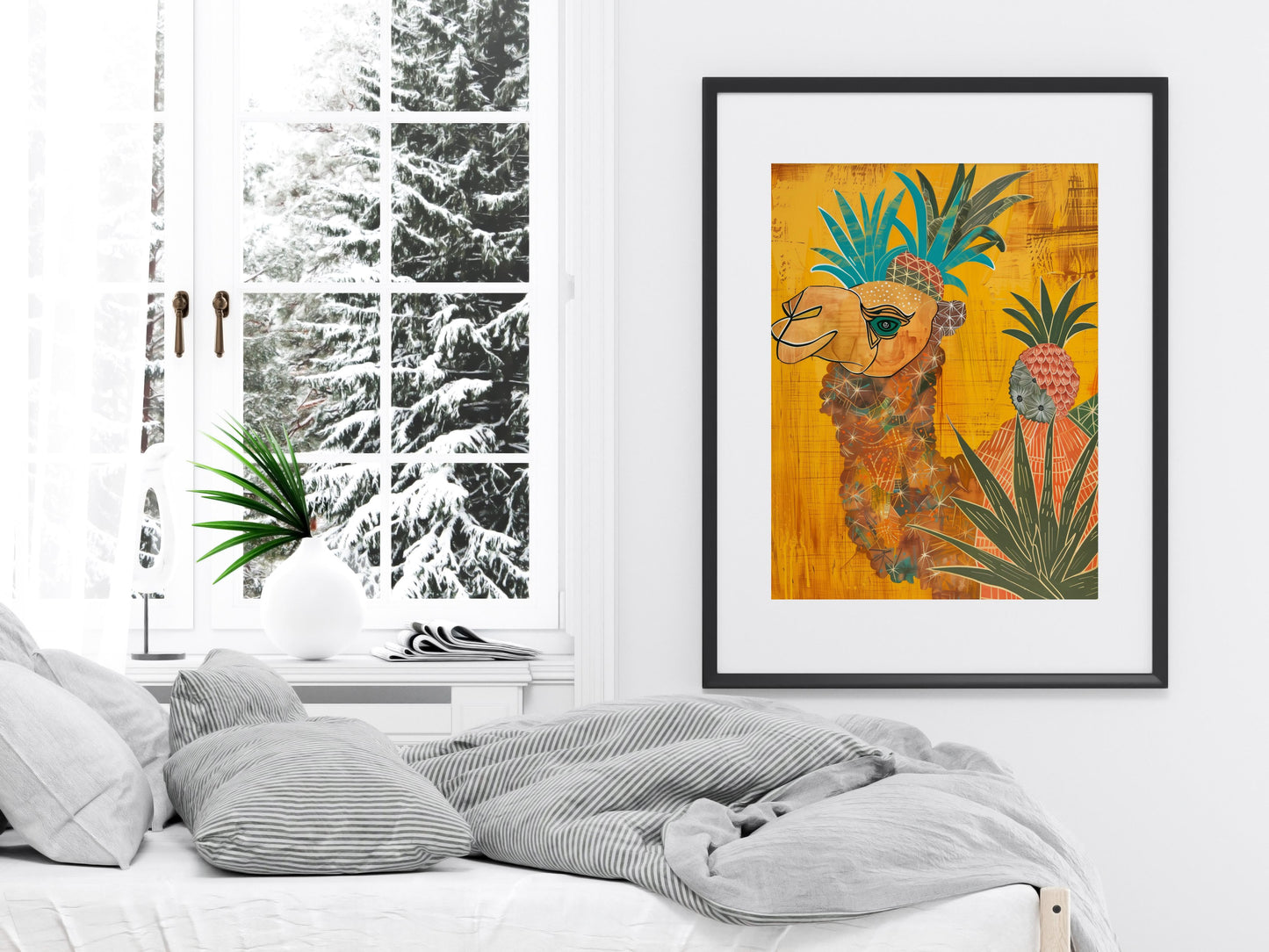 Sun-drenched Oasis- African Motifs, Abstract Art, Stylized, Harmony, Earth Tones