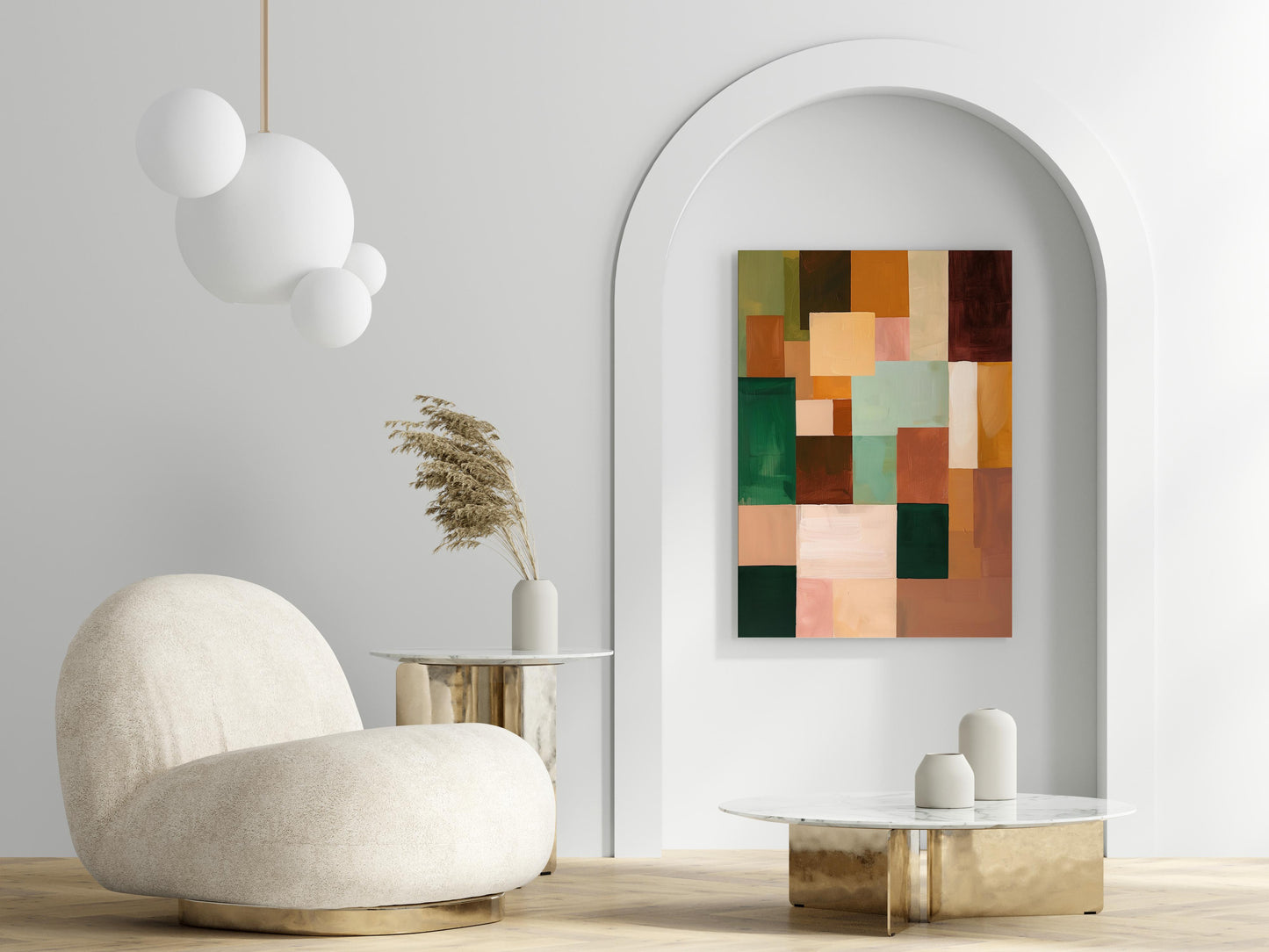 Harmony of Silence- Modern Interior, Spanish Art, Natural Landscapes, Pastel Colors, Earthy Tones