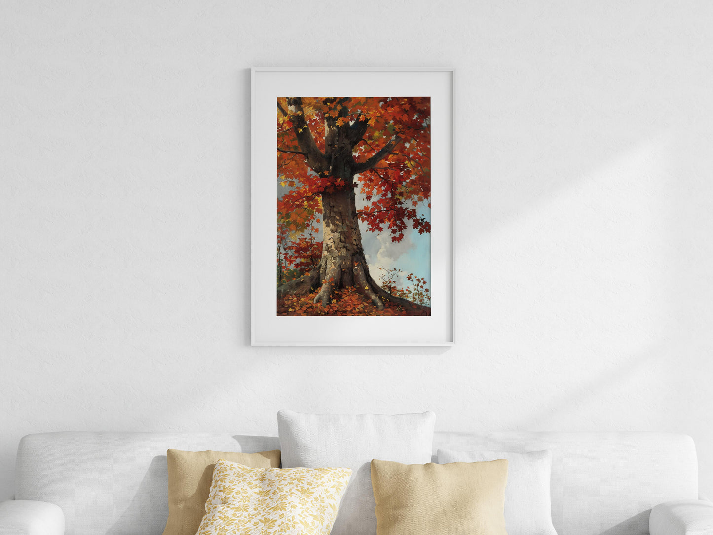 Autumnal Splendor of a Canadian Maple- vivid colors, foliage, texture richness, play of light, fine details