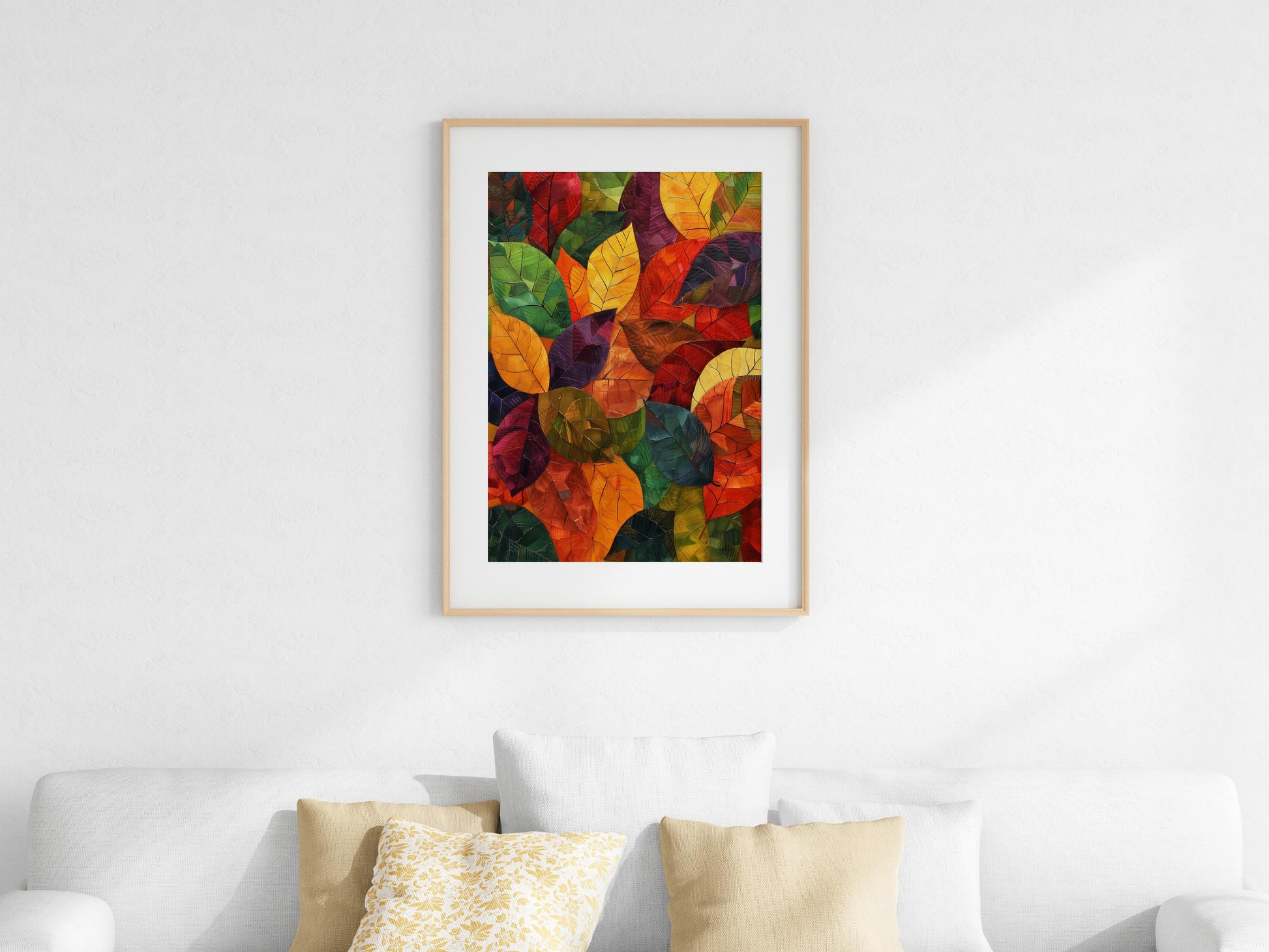 Autumn Attire Life Mosaic- home accent, leaf mosaic, textures, gallery quality, realistic representation