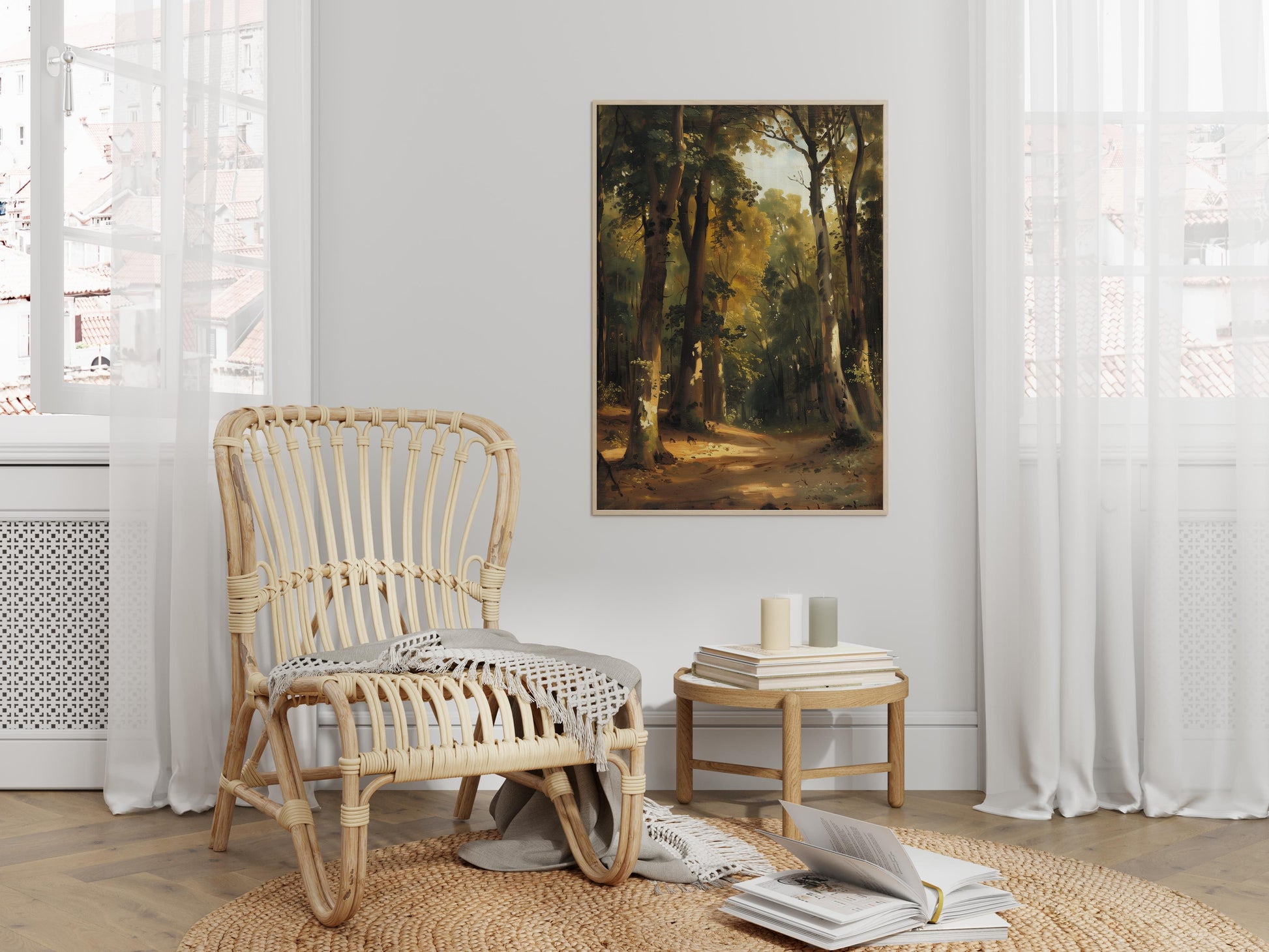 Whisper of the Forest- American Realism, forest path, canopy, art collectors, nature painting