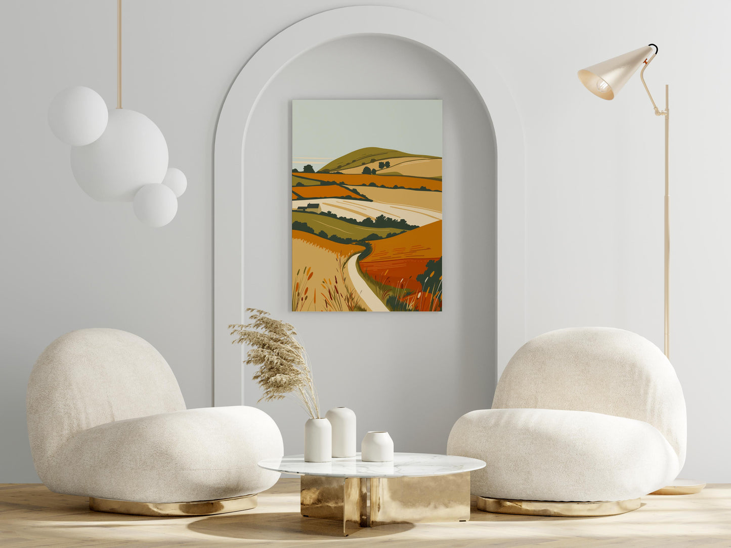 Whispering Hills: An Idyllic Picture of the English Countryside- Eldon Peak, nature, gift idea, wall decoration, geometry