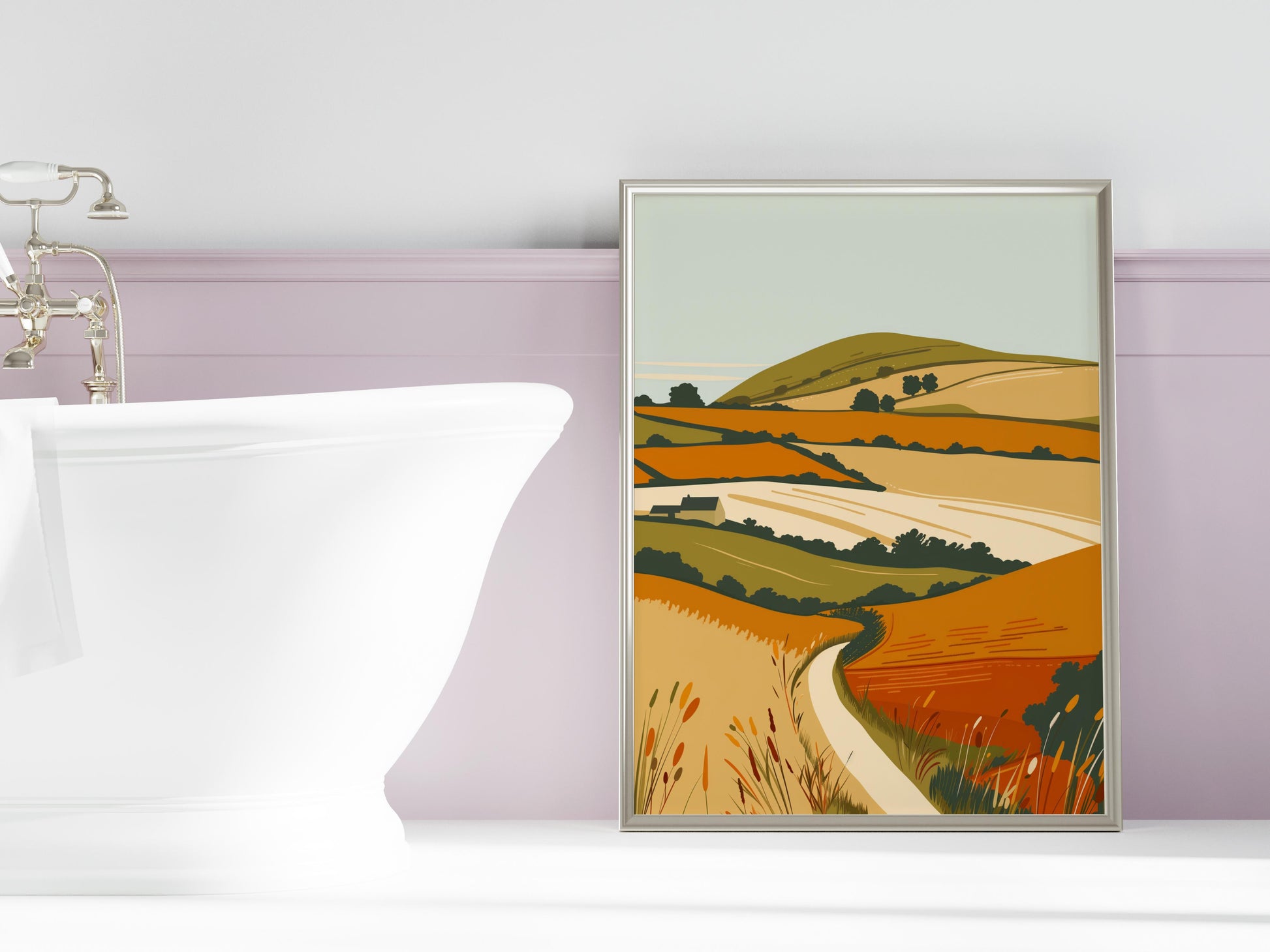 Whispering Hills: An Idyllic Picture of the English Countryside- geometry, gallery, green, nature, wall decoration