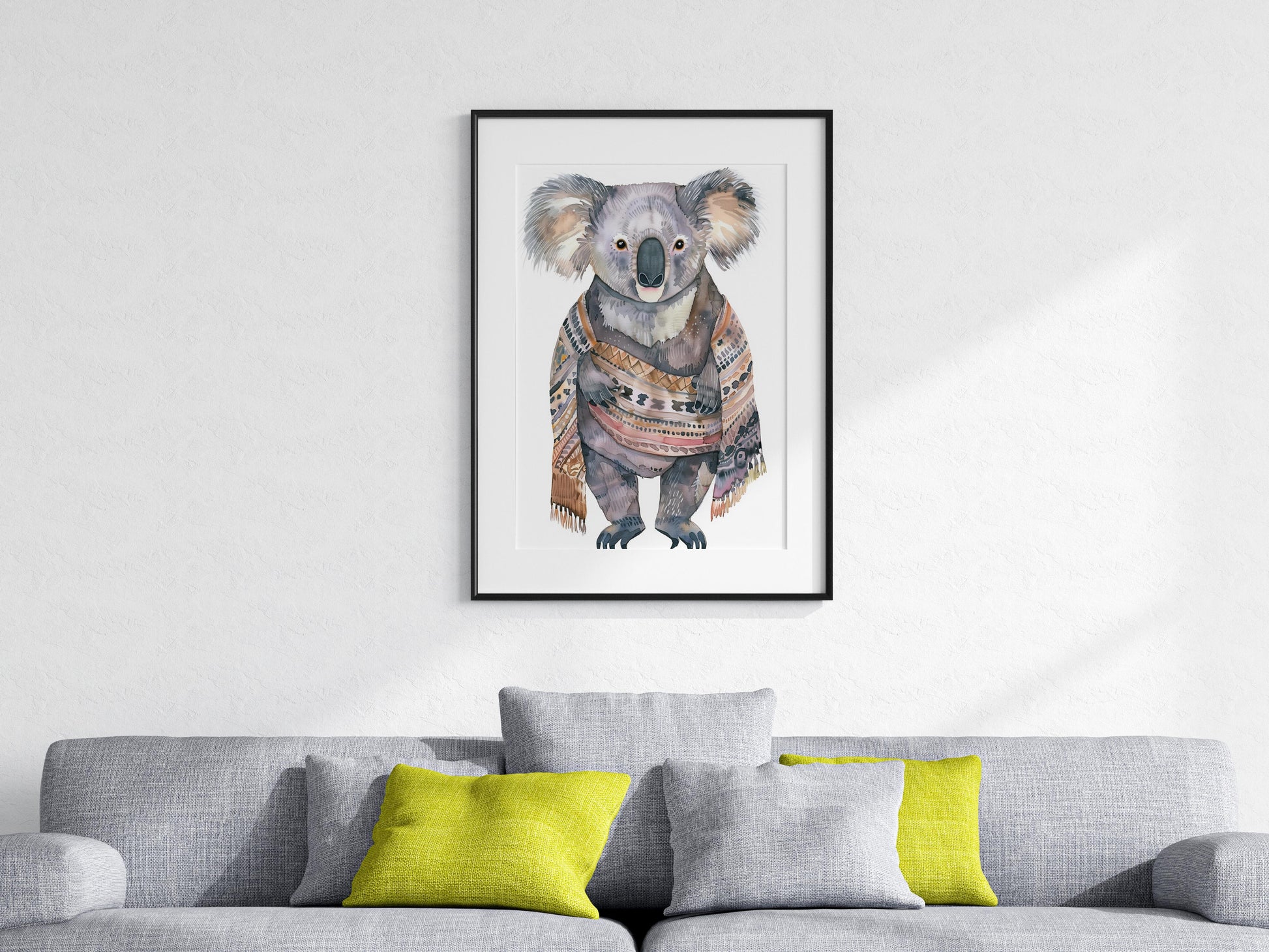 Mystical Koala of the North- mythical motifs, Eliana Solberg, watercolors, koala, Norway