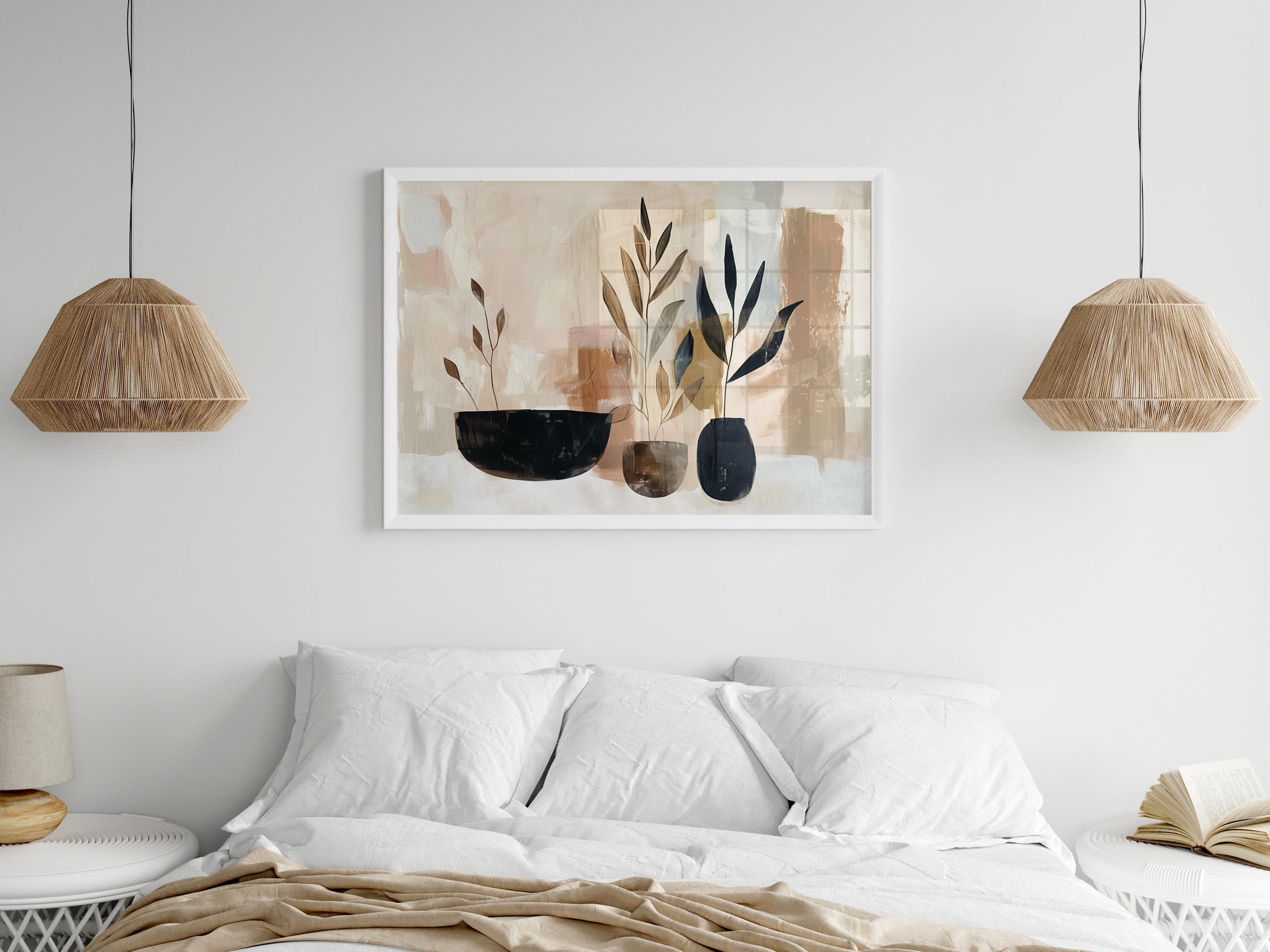 Whispers of Nature- Eloise Belmonte, earth tones, botanical motifs, Minimalism, contemporary art