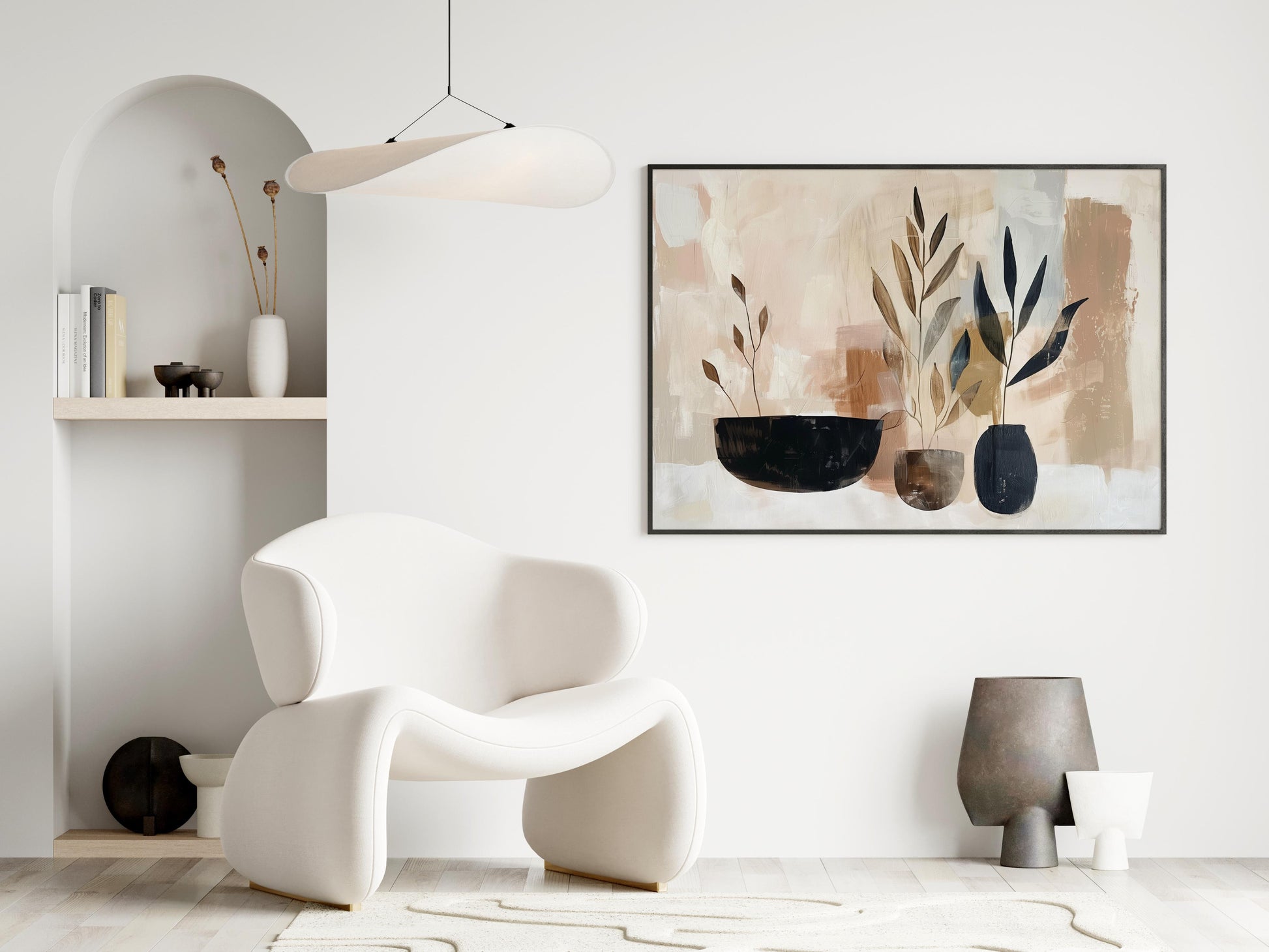 Whispers of Nature- Art Deco, abstract art, botanical motifs, Eloise Belmonte, contemporary art