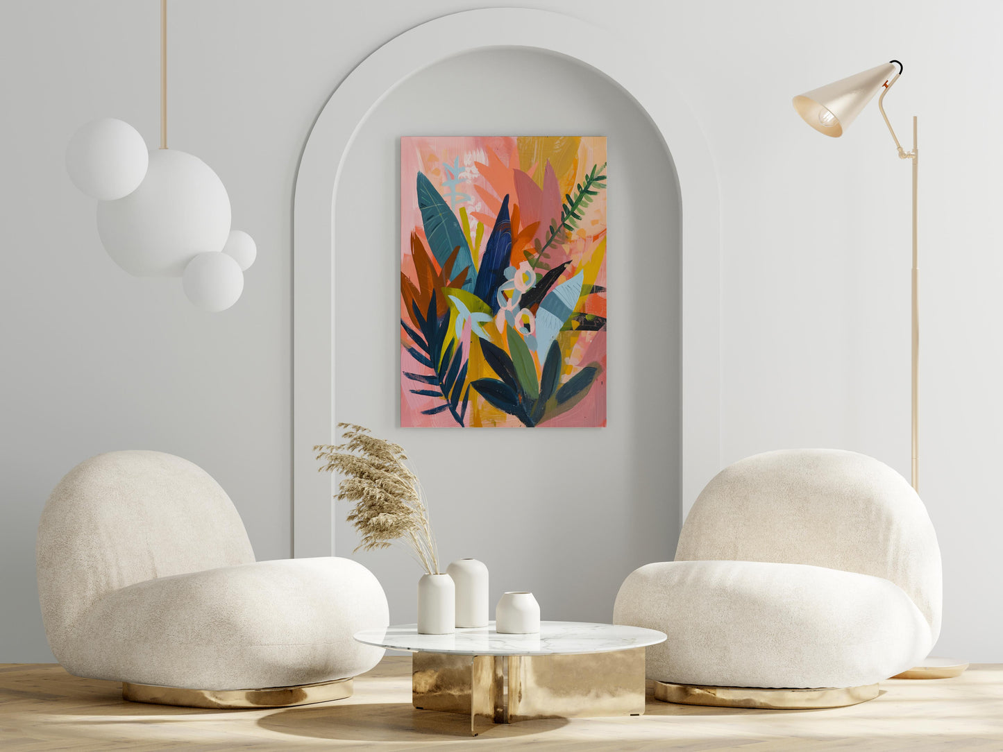 Florale Sinfonie- floral paintings, geometric abstraction, Art Deco, Modernism, nature depiction