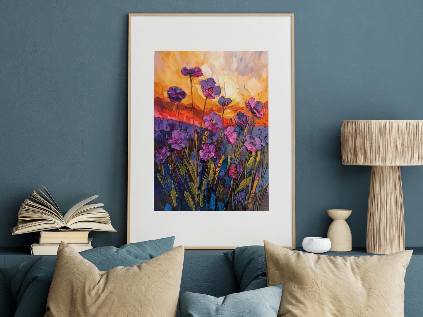 Floral Magic at Sunset- emotional movement, modern art, nature art, visual symphony, buy art