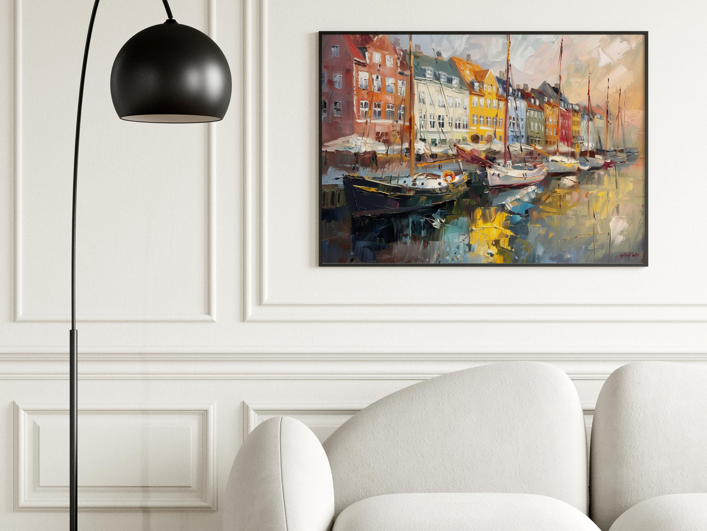 Morgenglanz am Nyhavn- Boote, Lichtspiel, Tagesanbruch, Nyhavn, Stadtszenerie