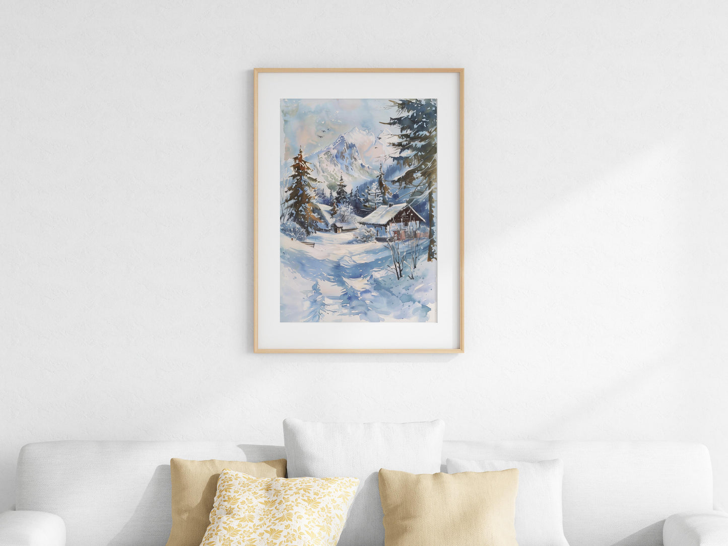 Alpine Winterpracht- Alps, winter landscape, winter path, fir trees, landscape art