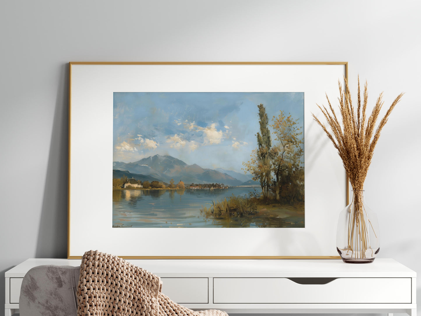 Herbstliche Ruhe am Bodensee- art print, wall decoration, artwork, American Realism, contemplation