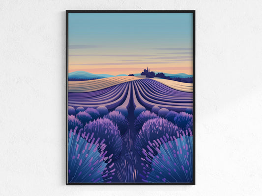 Geometric Symphony of the Lavender Fields- Eldon Peak, harmony, lavender, geometry, modern art