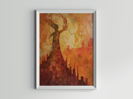 Flaming Horizon- Color Scheme, Nature, Abstraction, Fire Sky, Botany