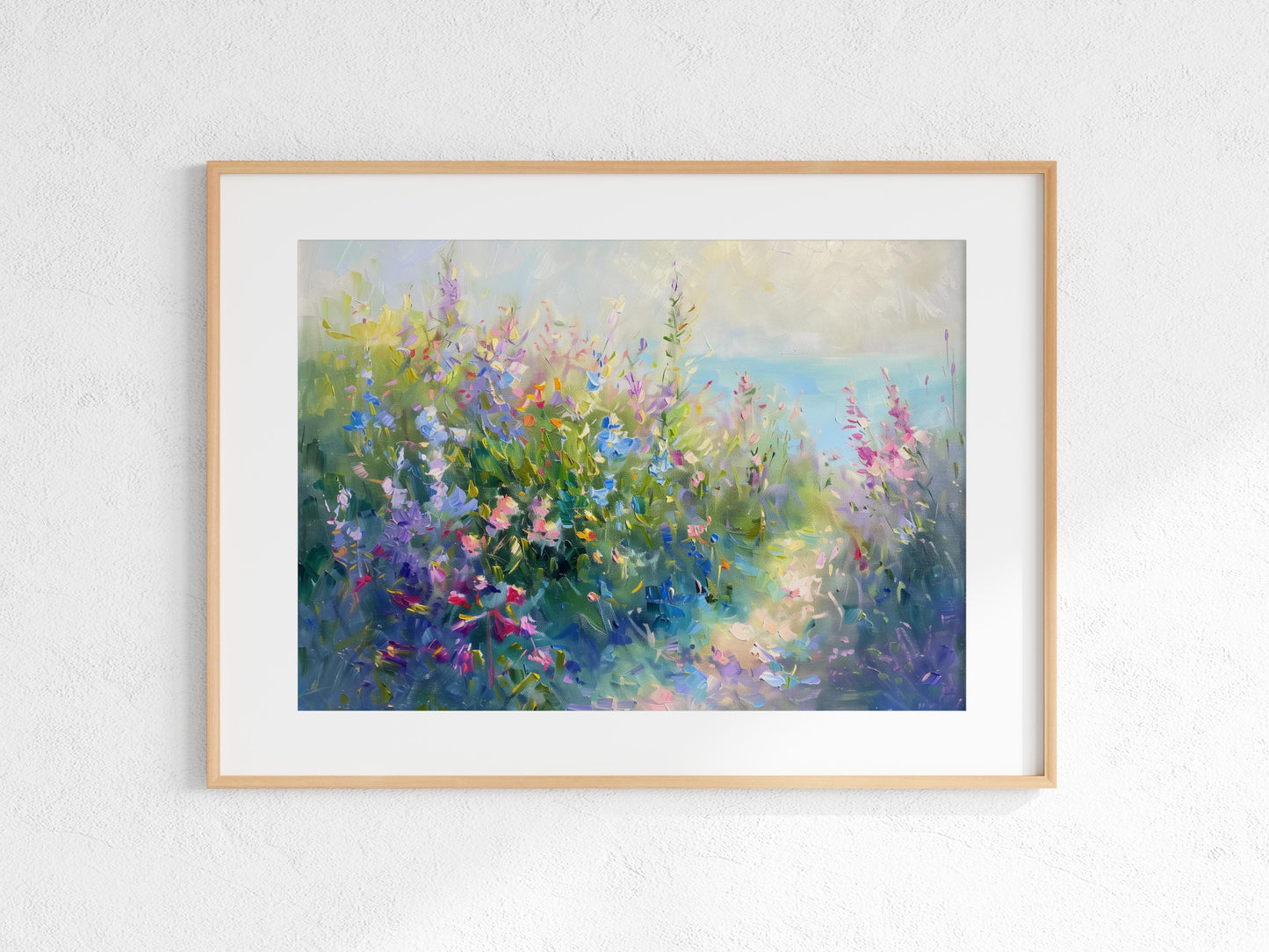 Sunlit Flower Meadow- Play of Light, Canvas, Sunrays, Dynamics, Impressionism