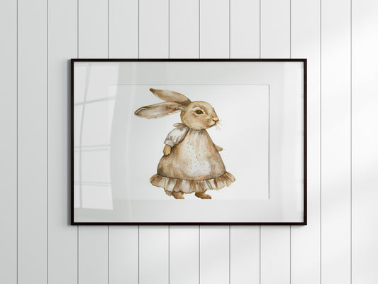 The Magic of the North: The Rabbit in Dress- Norway, folklore, Scandinavia, rabbit, art print