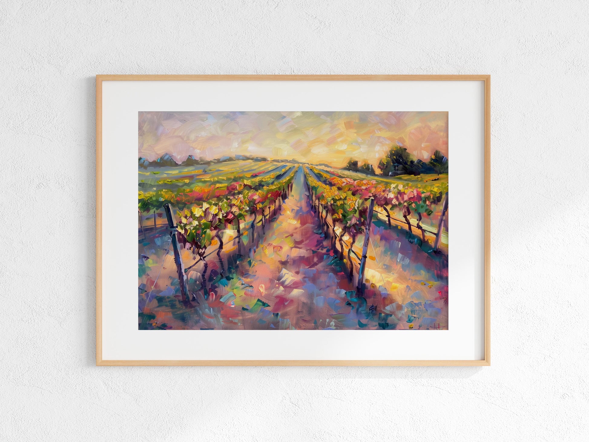 Goldene Stunde im Sommerweinberg- Landscape, Vine Rows, Vineyard, Eliana Costa, Summer